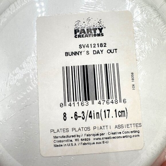 Party Creations Vintage Bunny’s Day Out paper products plates napkins Easter Spr - Picture 3 of 7